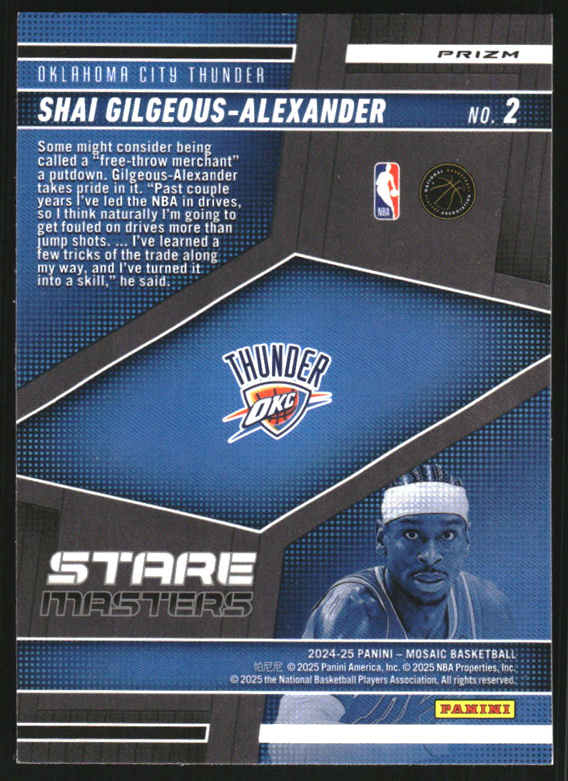 2024-25 Panini Mosaic Stare Masters Mosaic #2 Shai Gilgeous-Alexander