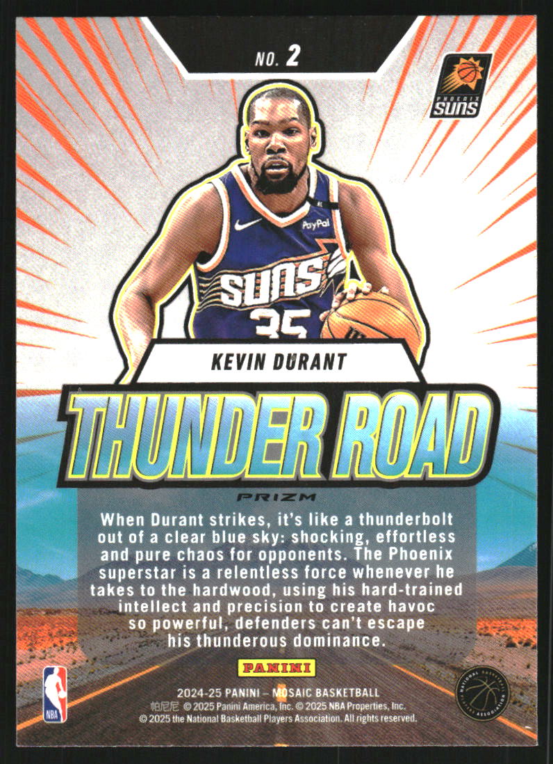 2024-25 Panini Mosaic Thunder Road Mosaic #2 Kevin Durant