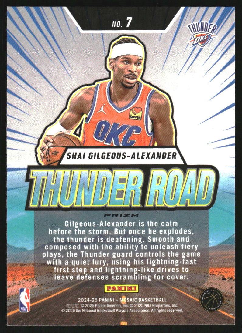 2024-25 Panini Mosaic Thunder Road Mosaic #7 Shai Gilgeous-Alexander
