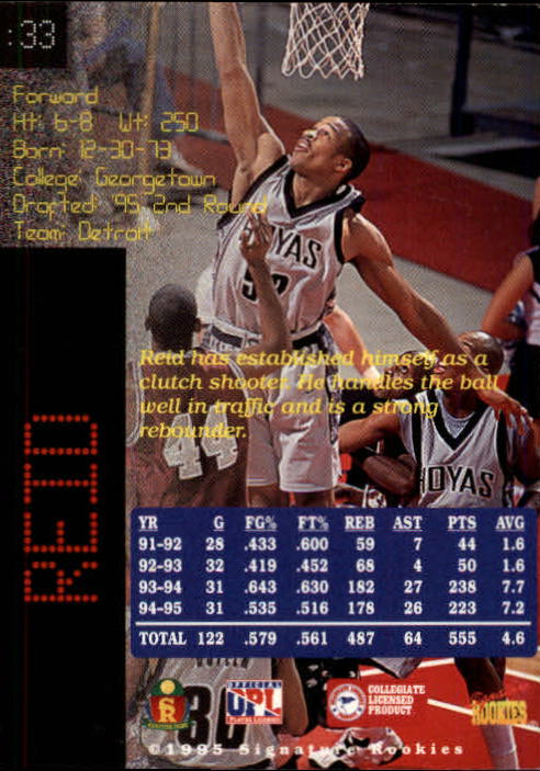 1995 Signature Rookies Prime Signatures #33 Don Reid back image