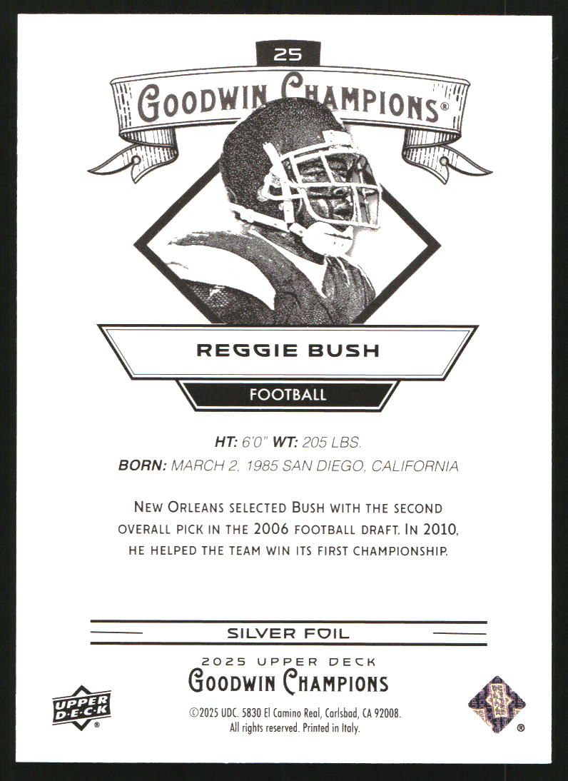 2025 Upper Deck Goodwin Champions Silver Foil #25 Reggie Bush