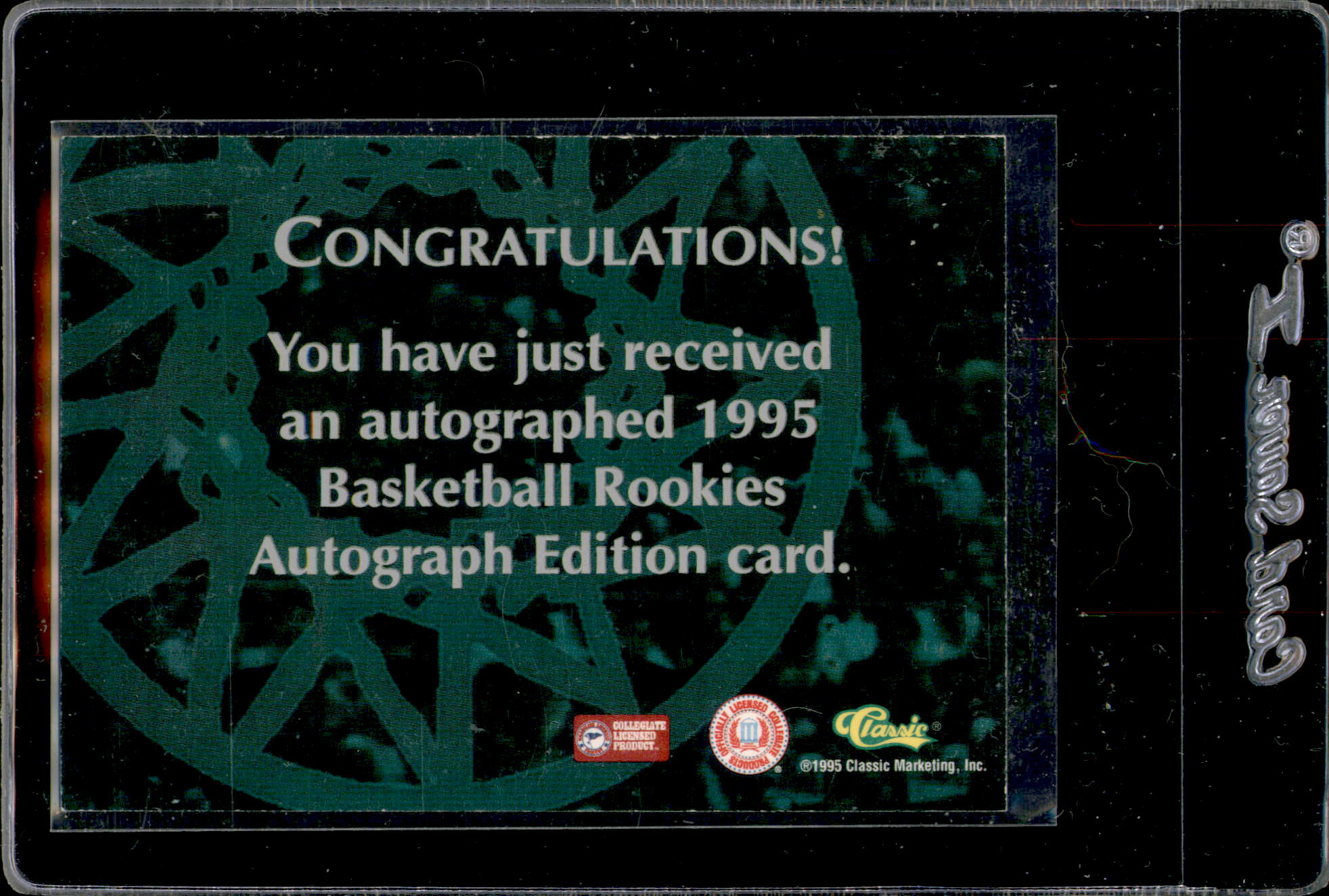 1995 Classic Autographs #16 Theo Ratliff/3310 back image