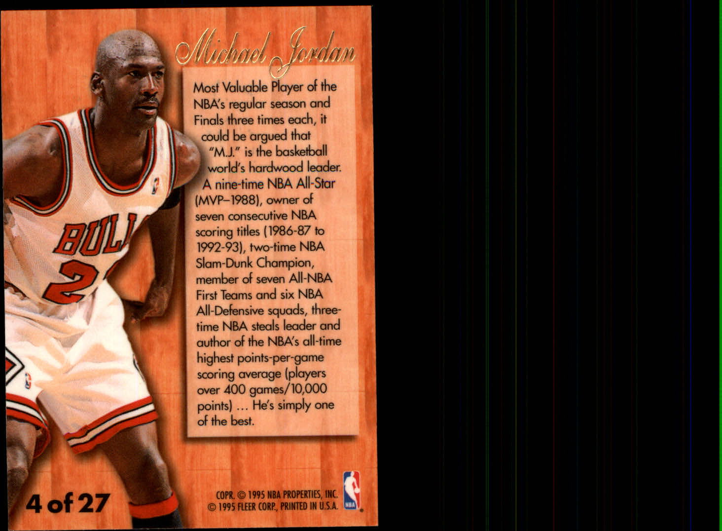 Michael Jordan 1995 Fleer Flair Hardwood Leaders #4 - 1995 - US