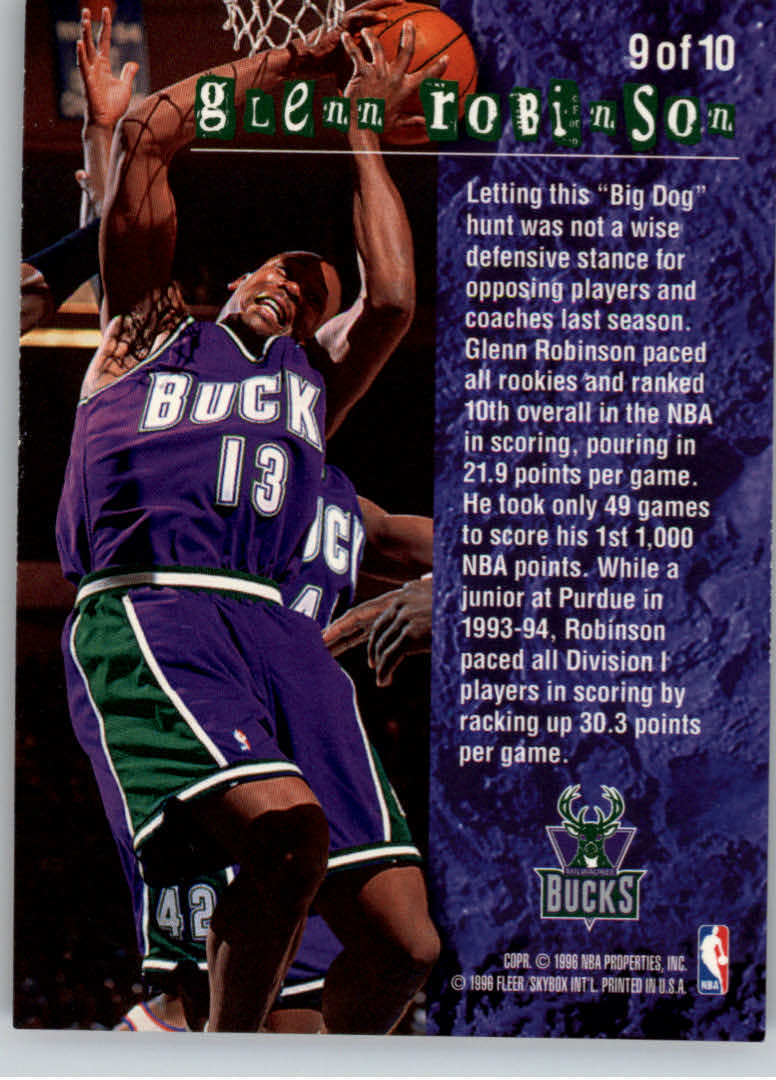 1995-96 Fleer Total O Hot Pack #9 Glenn Robinson back image