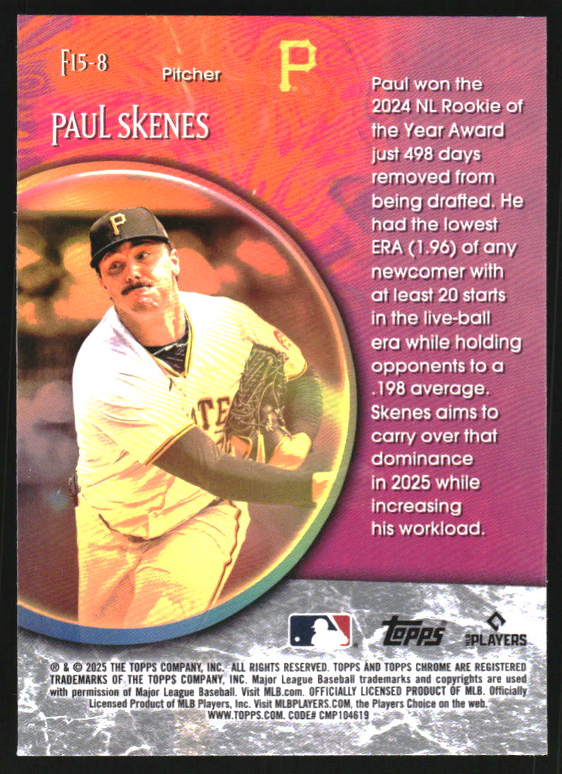 2025 Topps Chrome Fortune 15 #F158 Paul Skenes