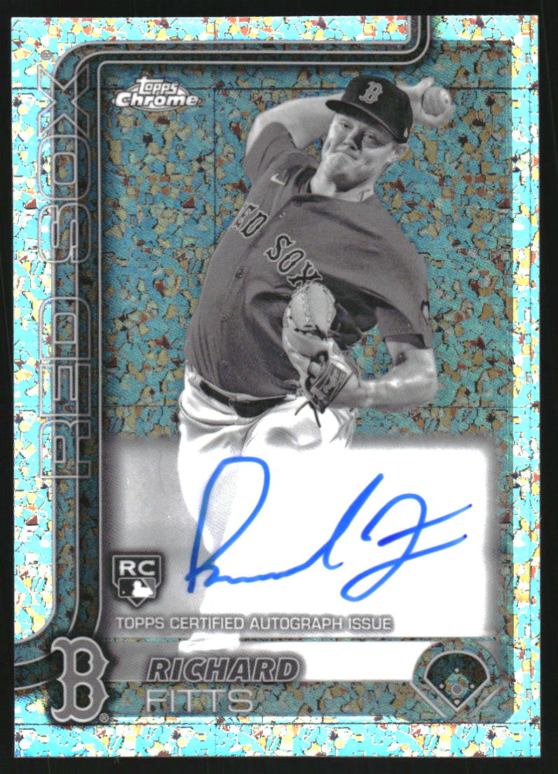 2025 Topps Chrome Rookie Autographs Black and White Mini-Diamond Refractors #RARF Richard Fitts Auto
