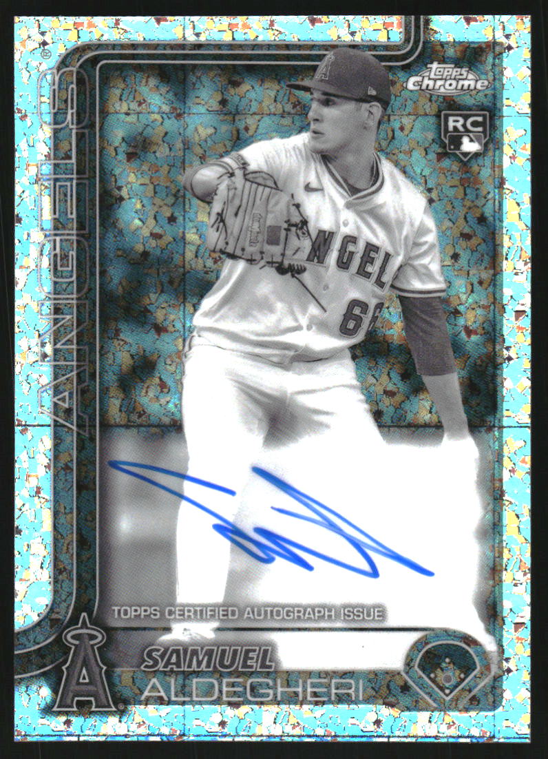 2025 Topps Chrome Rookie Autographs Black and White Mini-Diamond Refractors #RASA Samuel Aldegheri Auto