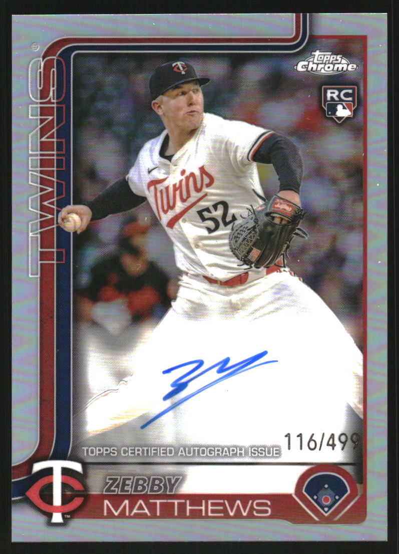 2025 Topps Chrome Rookie Autographs Refractors #RAZM Zebby Matthews