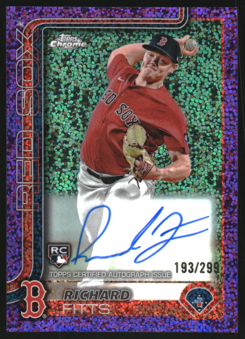 2025 Topps Chrome Rookie Autographs Purple Speckle Refractors #RARF Richard Fitts Auto /299