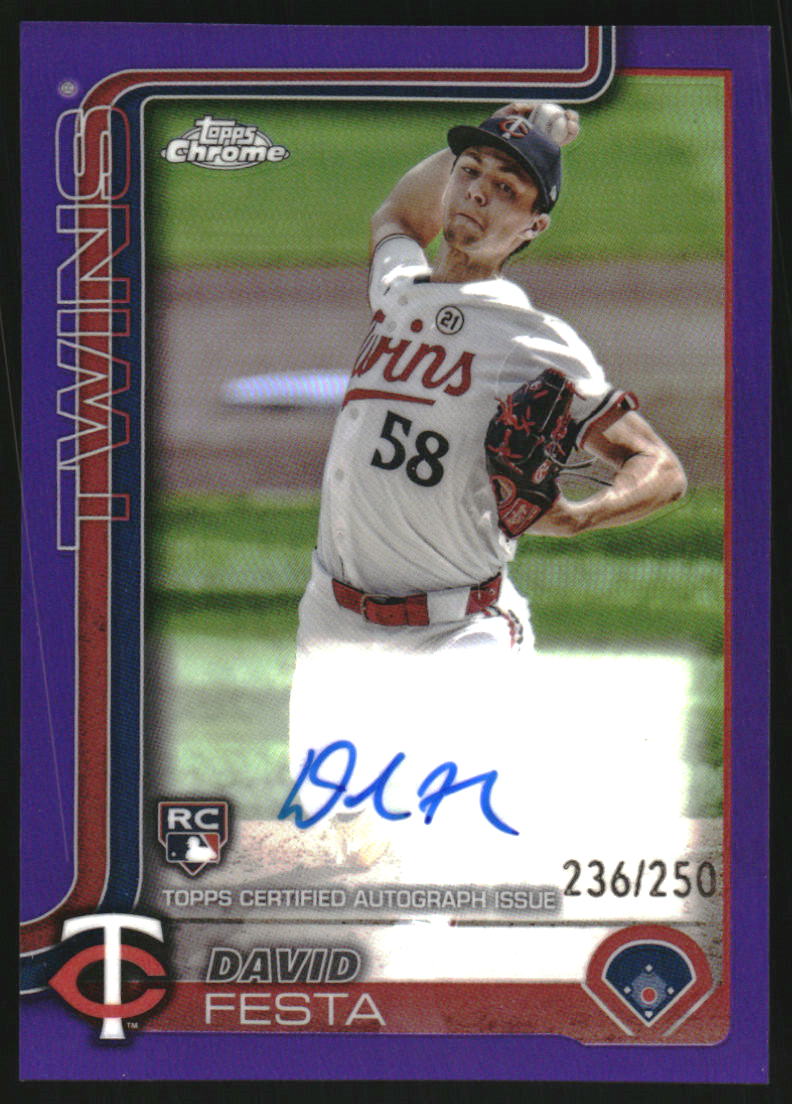 2025 Topps Chrome Rookie Autographs Purple Refractors #RADF David