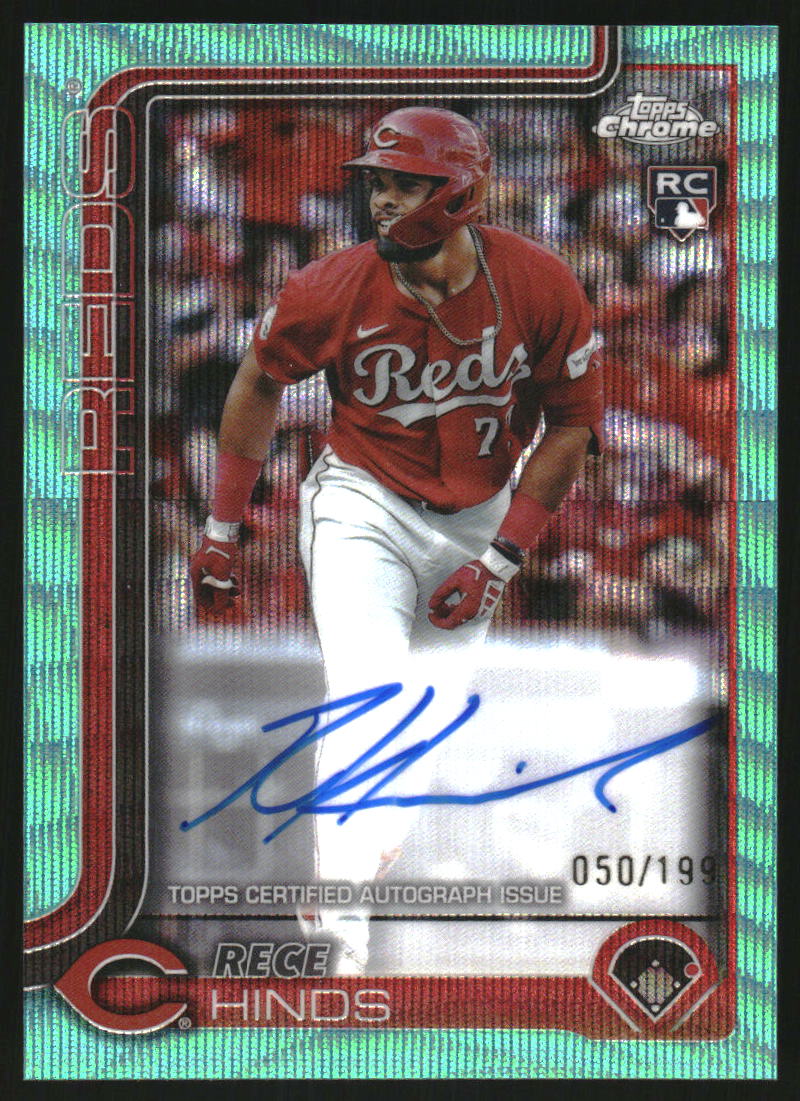 2025 Topps Chrome Rookie Autographs Aqua Wave Refractors #RARH Rece Hinds Auto /199