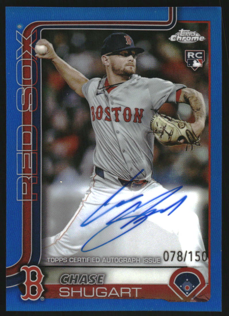 2025 Topps Chrome Rookie Autographs Blue Refractors #RACS Chase Shugart Auto /150