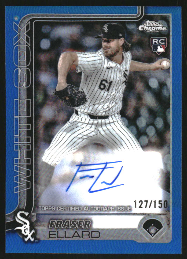 2025 Topps Chrome Rookie Autographs Blue Refractors #RAFE Fraser Ellard Auto /150