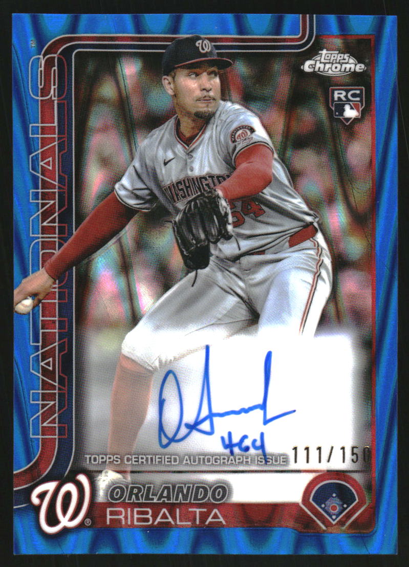2025 Topps Chrome Rookie Autographs Blue RayWave Refractors #RAOR Orlando Ribalta Auto /150