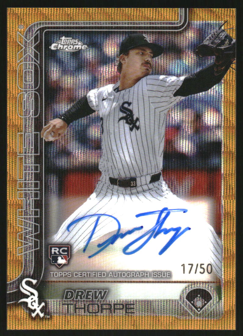 2025 Topps Chrome Rookie Autographs Gold Wave Refractors #RADT Drew Thorpe Auto /50