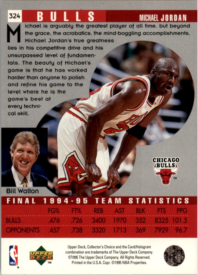 1995-96 Collector's Choice #324 Michael Jordan SR back image