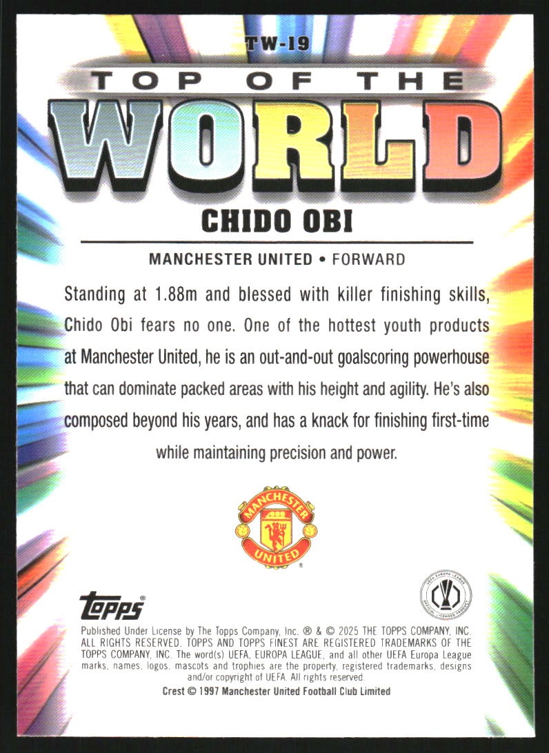 2024-25 Finest UEFA Club Competitions Top of the World #TW19 Chido Obi