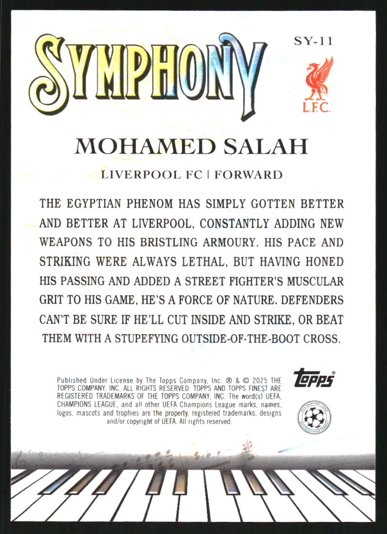 2024-25 Finest UEFA Club Competitions Symphony Rose Gold Refractors #SY11 Mohamed Salah