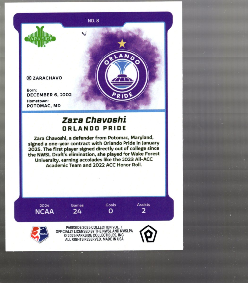 B7097- 2025 Parkside NWSL Soccer Insert Cards -You Pick- 15+ FREE US SHIP - Picture 7 of 32