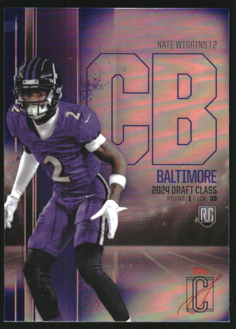2024 Topps Signature Class Rookies Chrome Indigo Refractors #RCV8 Nate Wiggins