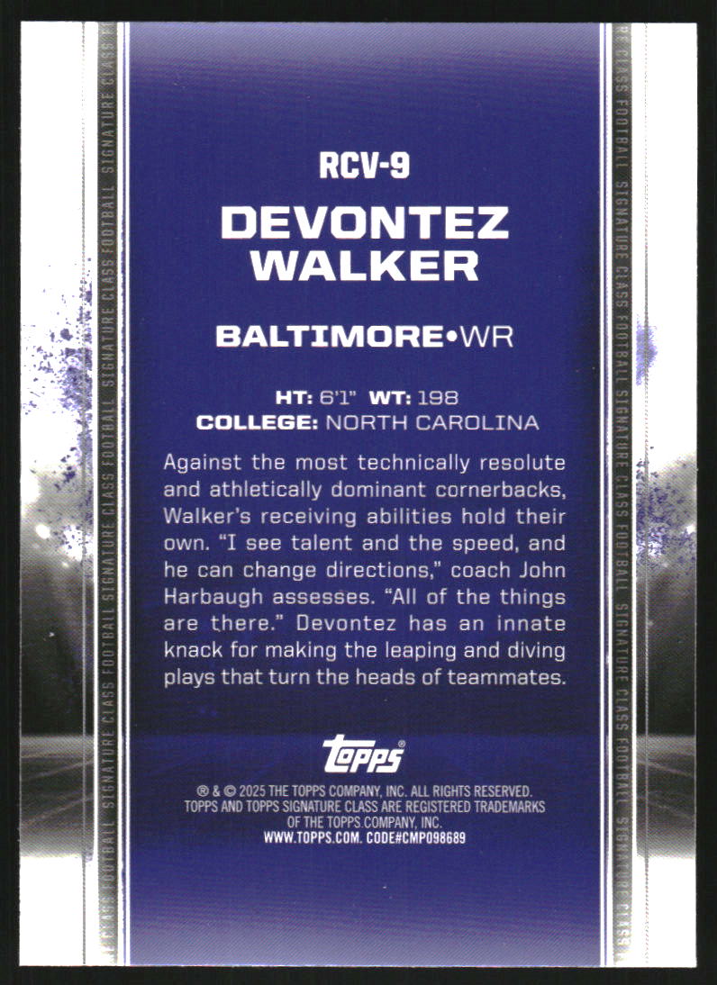 2024 Topps Signature Class Rookies Chrome Indigo Refractors #RCV9 Devontez Walker