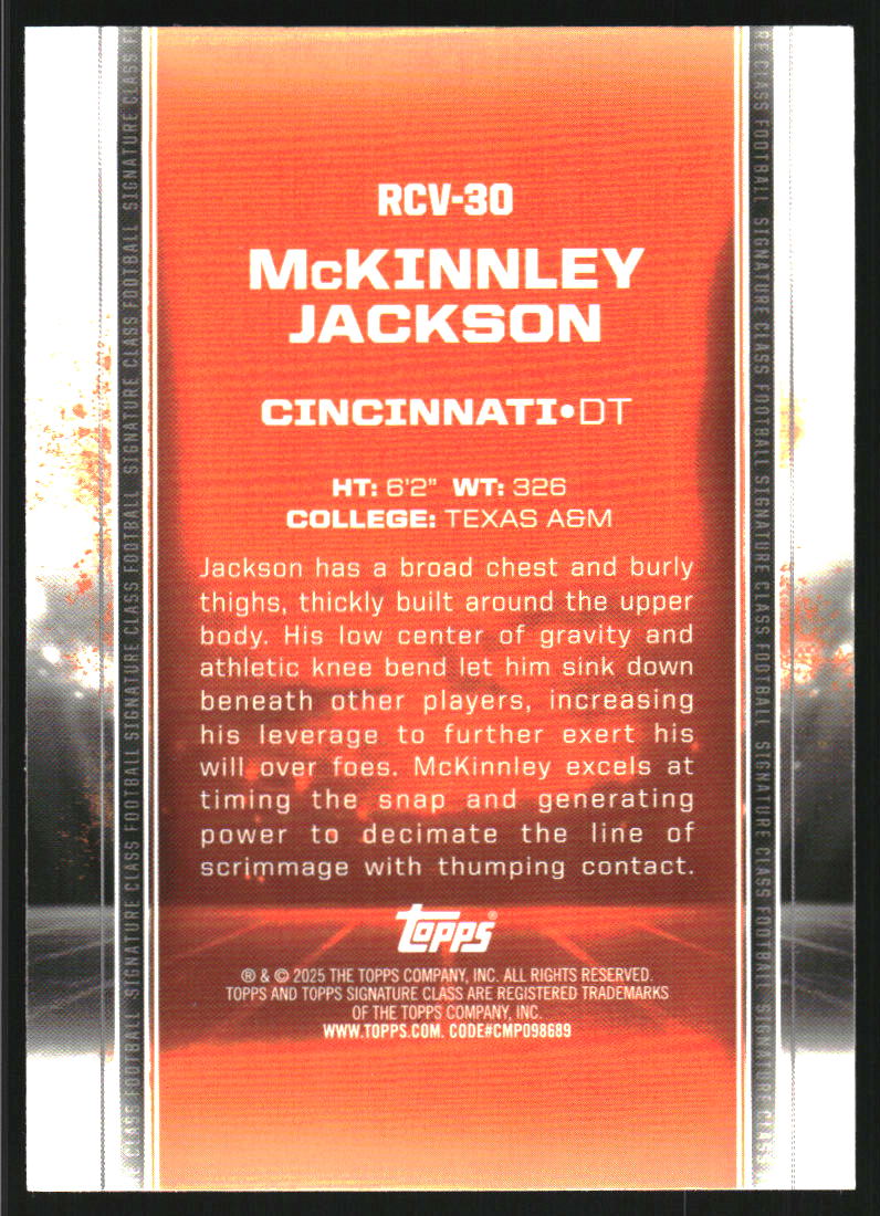 2024 Topps Signature Class Rookies Chrome Indigo Refractors #RCV30 McKinnley Jackson /175