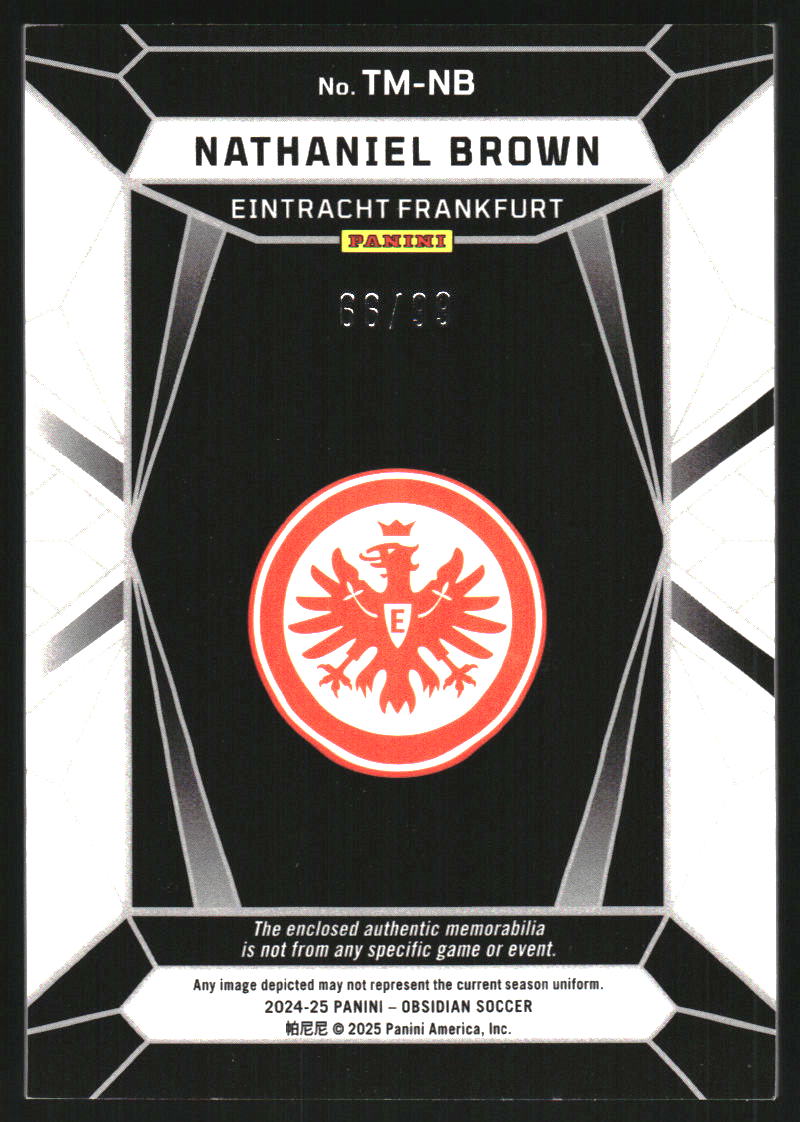2024-25 Panini Obsidian Trifecta Material Electric Etch Orange #5 Nathaniel Brown Jersey /99