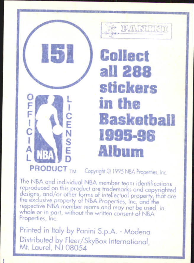 1995-96 Panini Stickers #151 George McCloud back image
