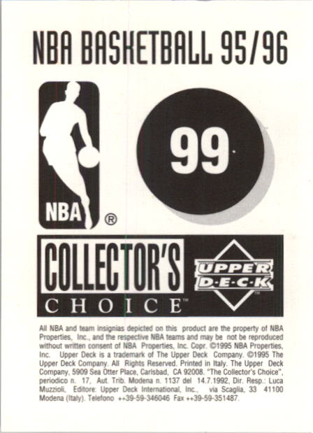 1995-96 Collector's Choice European Stickers #99 Karl Malone back image
