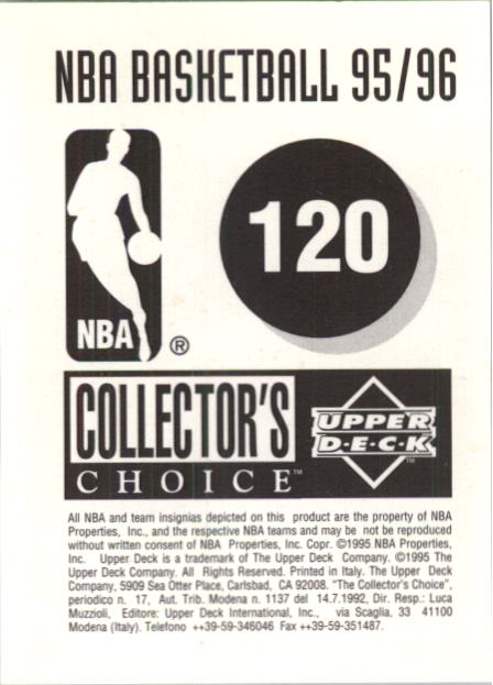 1995-96 Collector's Choice European Stickers #120 Michael Jordan back image