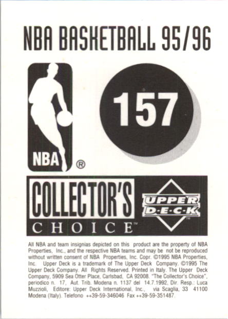 1995-96 Collector's Choice European Stickers #157 Boston Celtics Logo back image