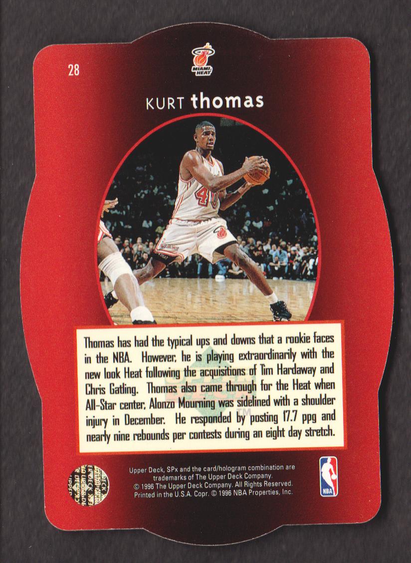 1996 SPx #28 Kurt Thomas back image