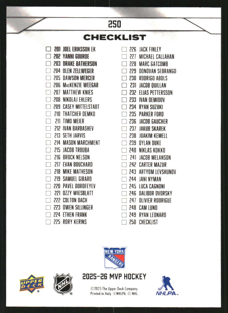 2025-26 Upper Deck MVP Silver Script #250 Gabe Perreault SP CL