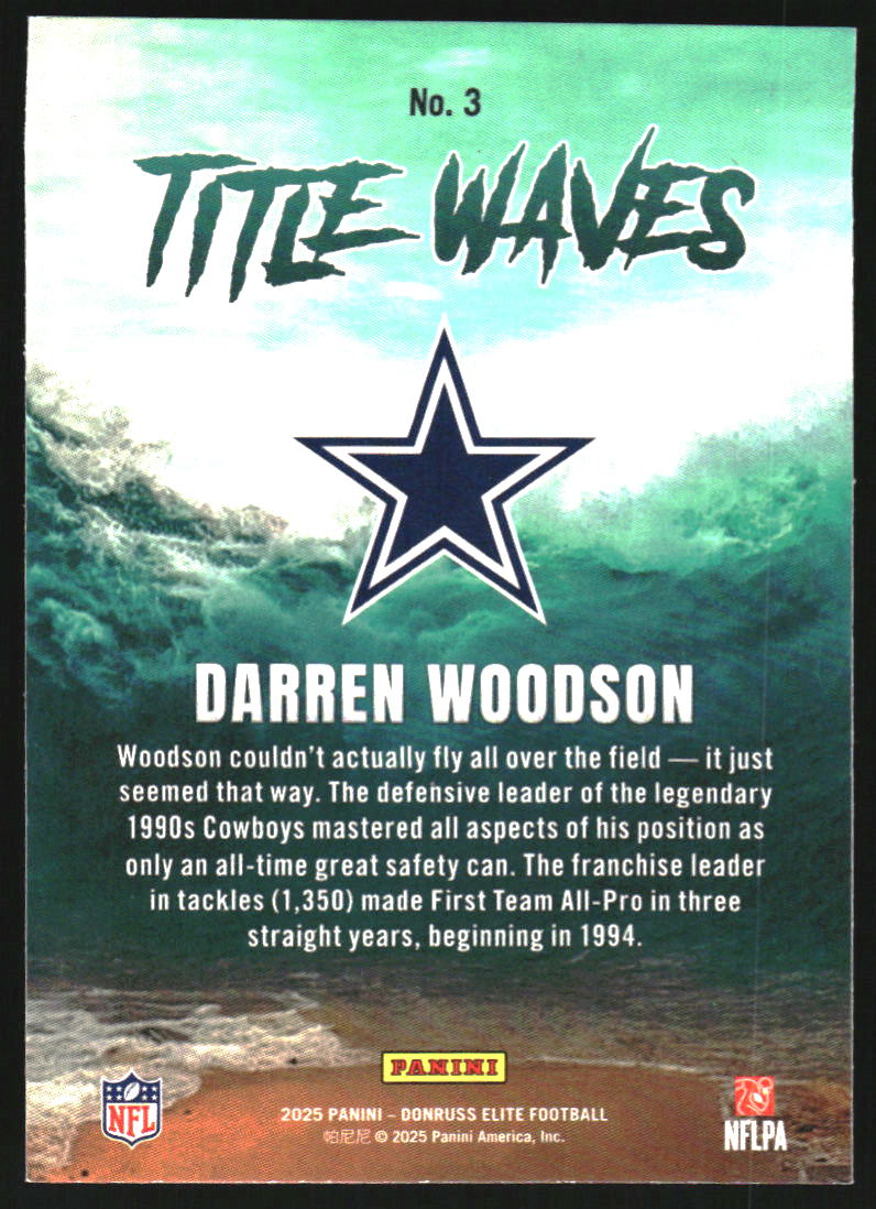 2025 Elite Title Waves Green #3 Darren Woodson