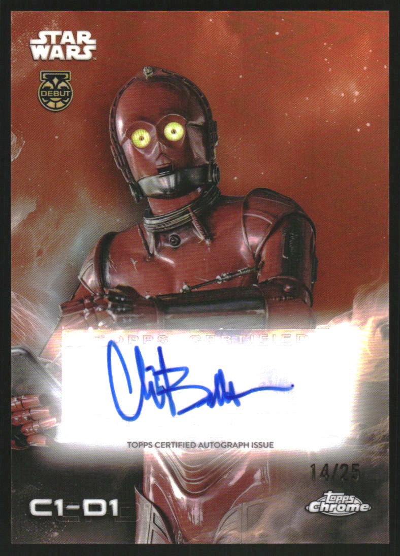 2025 Topps Chrome Star Wars Autographs Rebel Orange Refractors #ACBA Chris Bartlett