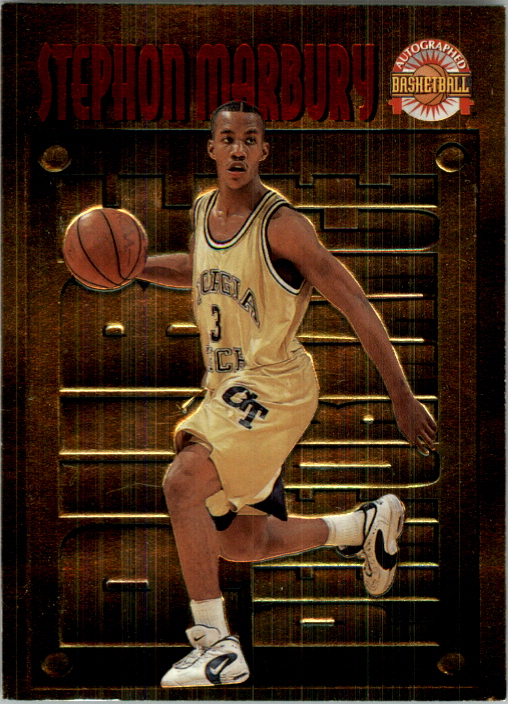 1996 Score Board Autographed BK Pure Performance Gold #PP4 Stephon Marbury