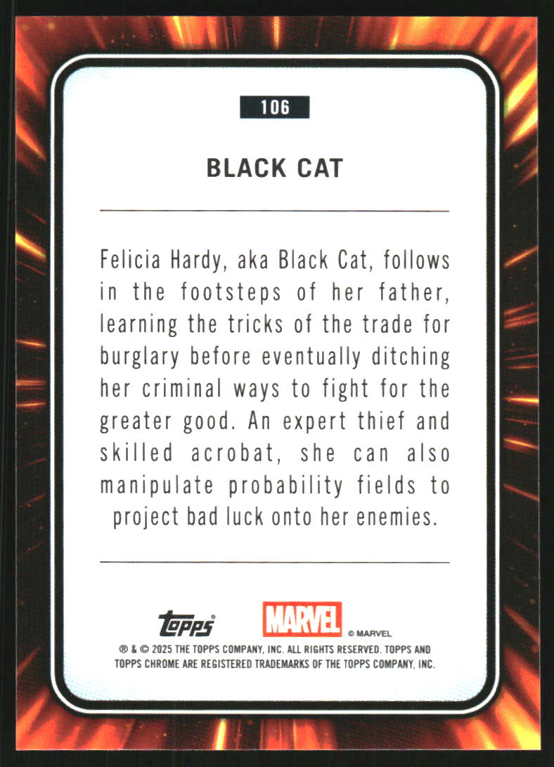 2025 Topps Chrome Sapphire Edition Marvel #106 Black Cat