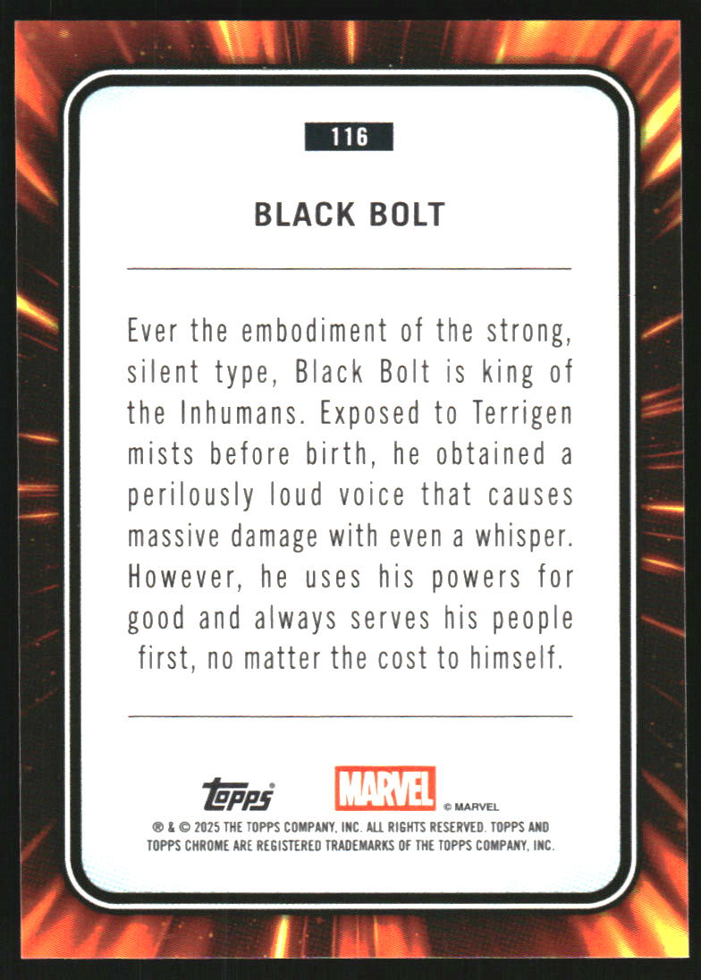 2025 Topps Chrome Sapphire Edition Marvel #116 Black Bolt
