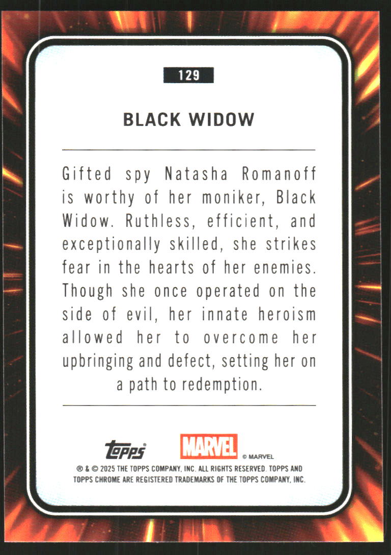 2025 Topps Chrome Sapphire Edition Marvel #129 Black Widow