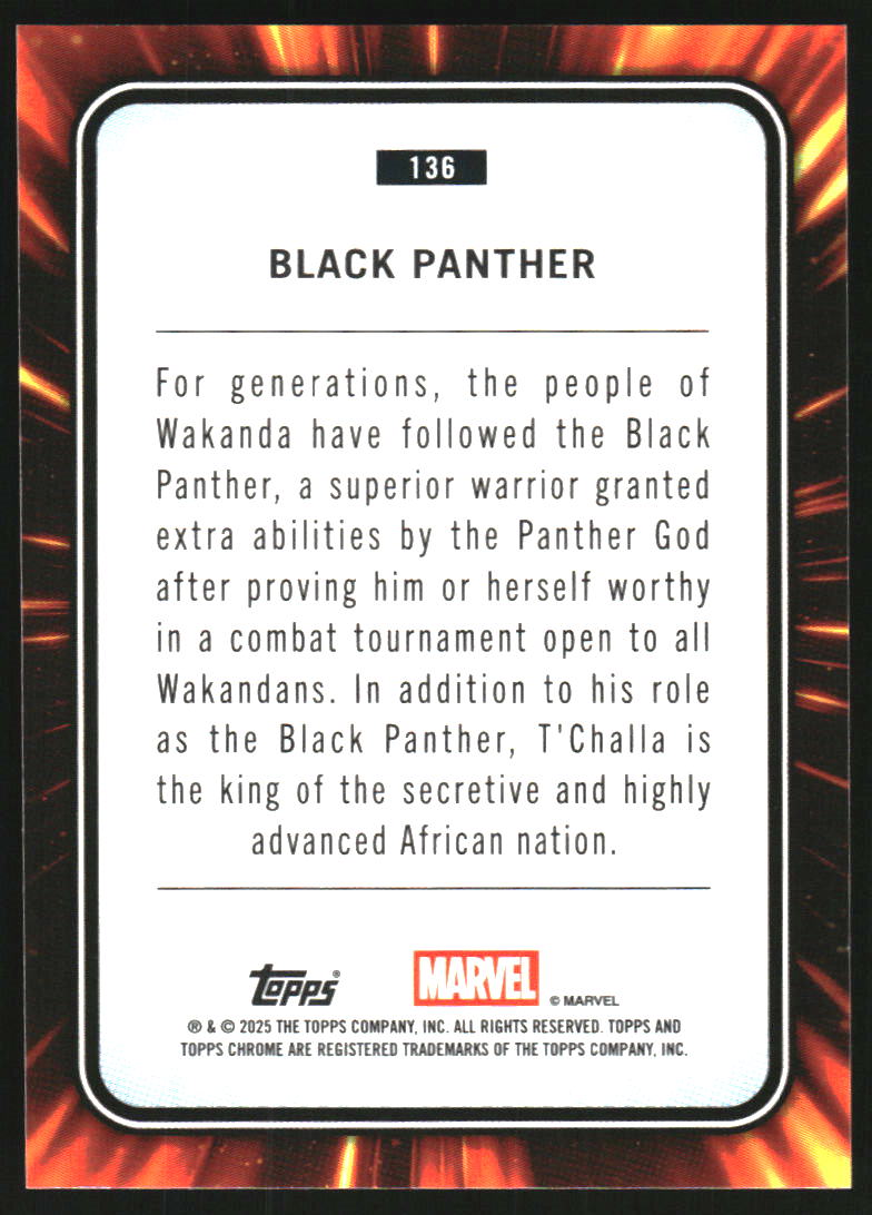 2025 Topps Chrome Sapphire Edition Marvel #136 Black Panther