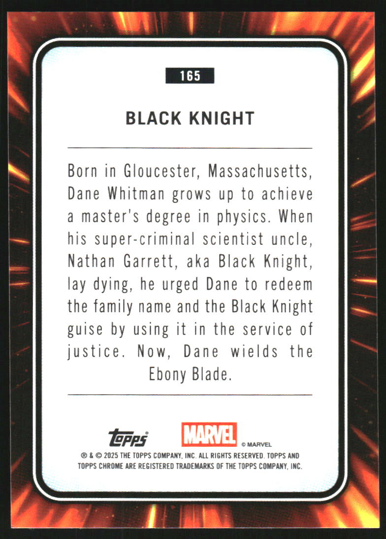 2025 Topps Chrome Sapphire Edition Marvel #165 Black Knight