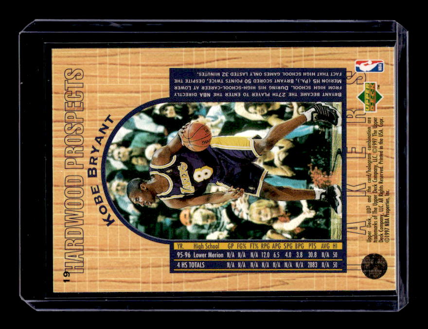 1996-97 UD3 #19 Kobe Bryant RC back image