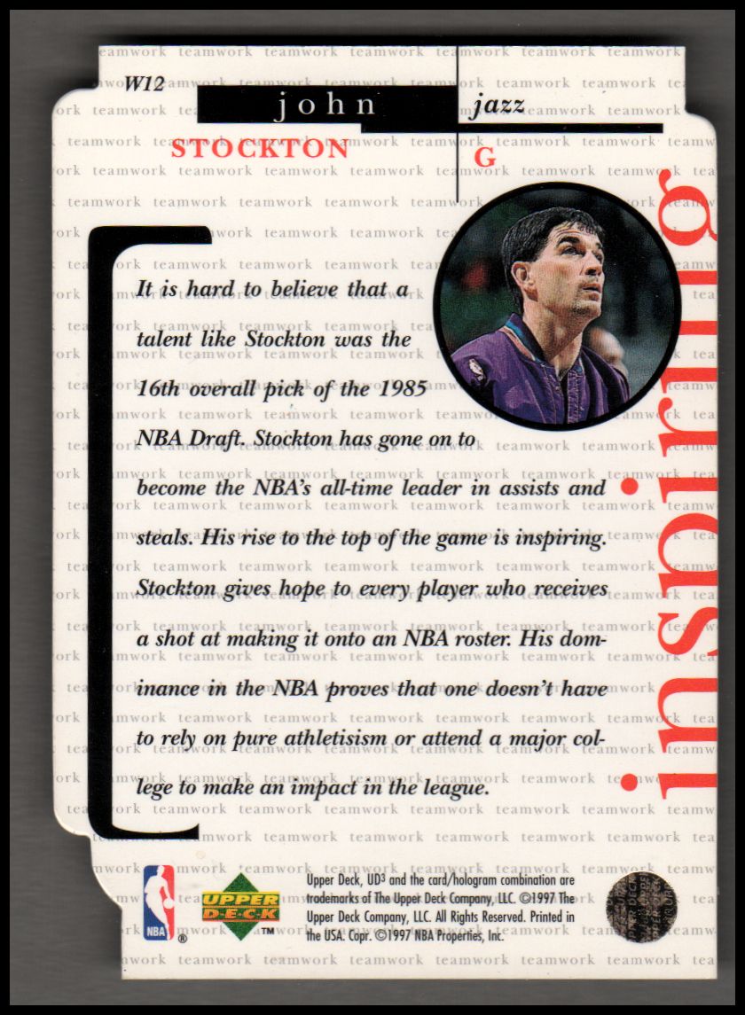 1996-97 UD3 The Winning Edge #W12 John Stockton back image