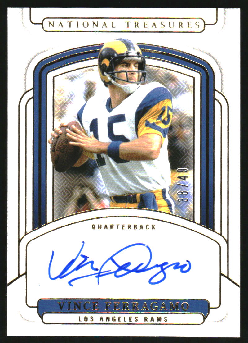 2024 Panini National Treasures Signatures Gold #90 Vince Ferragamo Auto /49