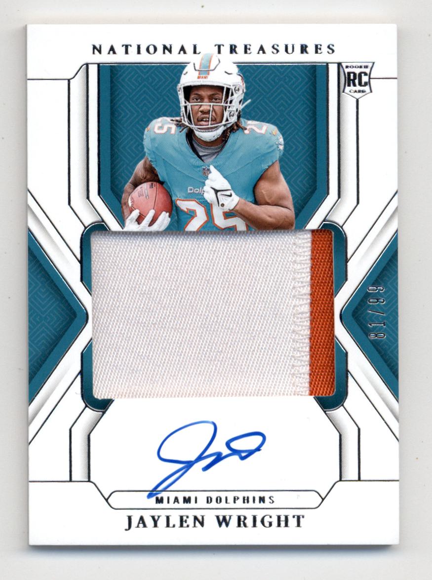 2024 Panini National Treasures #189 Jaylen Wright JSY AU RC