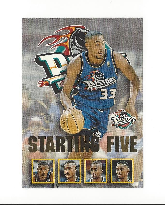 1996-97 Hoops Starting Five #8 Stacey Augmon/Joe Dumars/Grant Hill/Lindsey Hunter/Otis Thorpe/Detroit Pistons