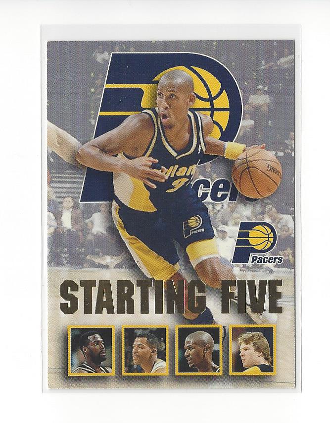 1996-97 Hoops Starting Five #11 Dale Davis/Duane Ferrell/Reggie Miller/Jalen Rose/Rik Smits/Indiana Pacers