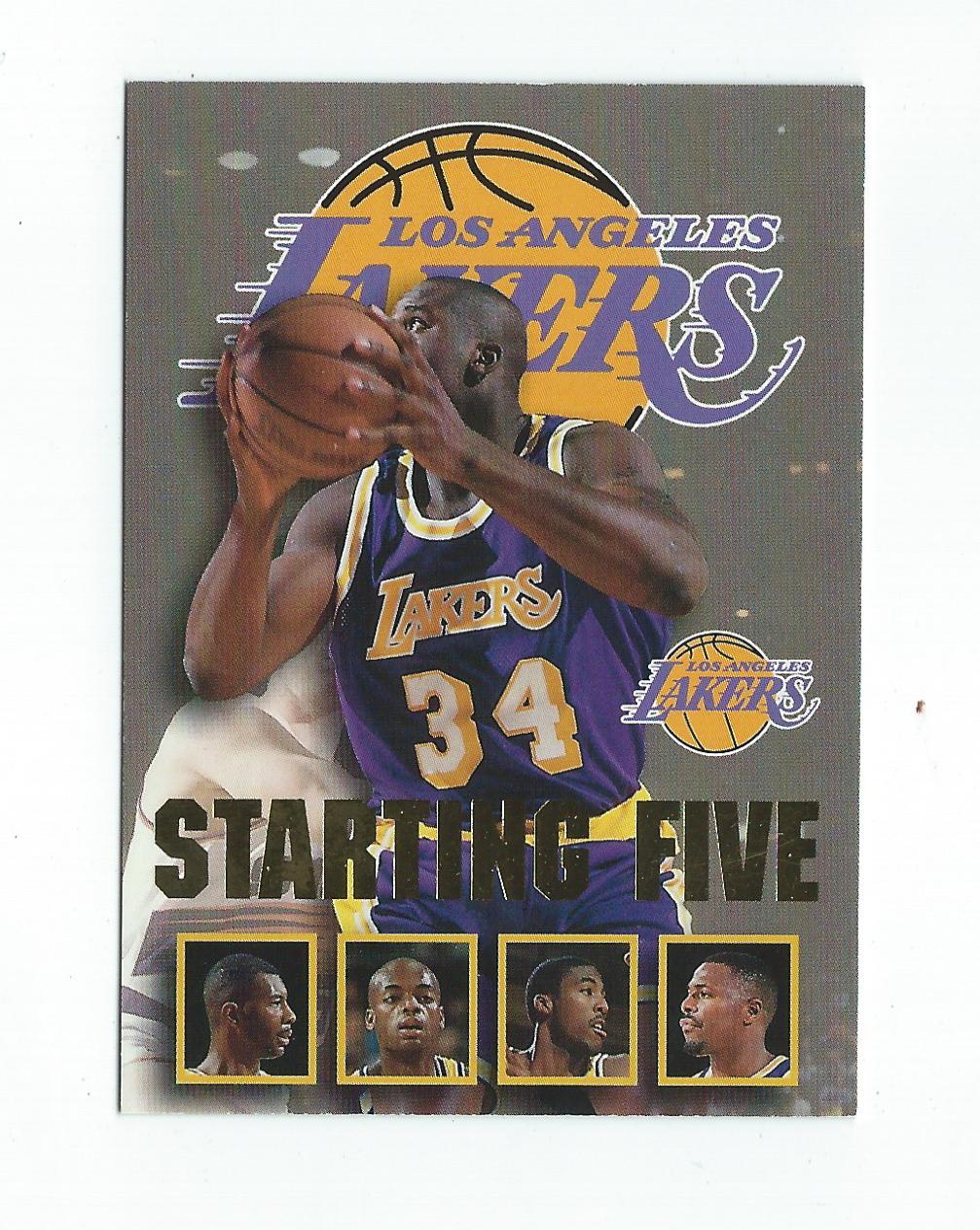 1996-97 Hoops Starting Five #13 Elden Campbell/Cedric Ceballos/Eddie Jones/Shaquille O'Neal/Nick Van Exel/Los Angeles Lakers