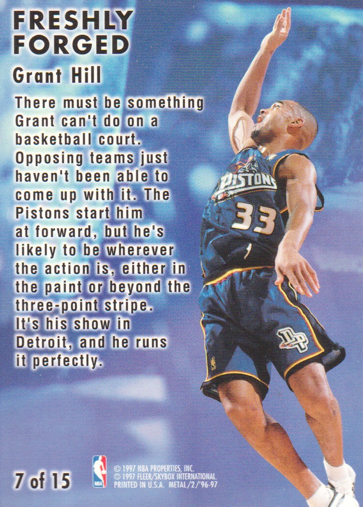 1996-97 Metal Freshly Forged #7 Grant Hill back image