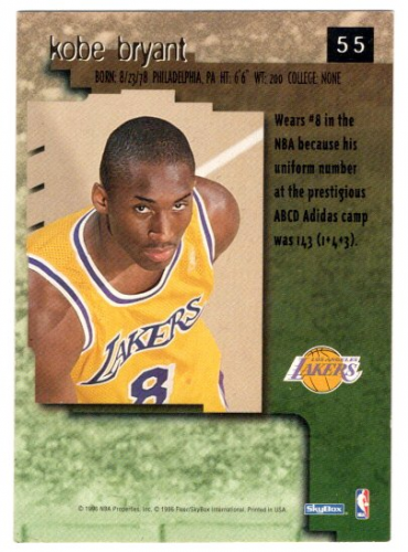 1996-97 SkyBox Premium #55 Kobe Bryant RC back image